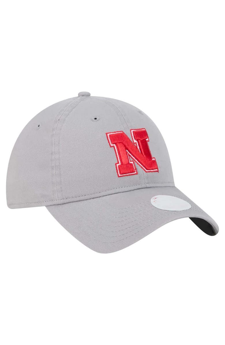 New Era Women's New Era  Gray Nebraska Huskers Logo 9TWENTY Adjustable Hat, Alternate, color, 