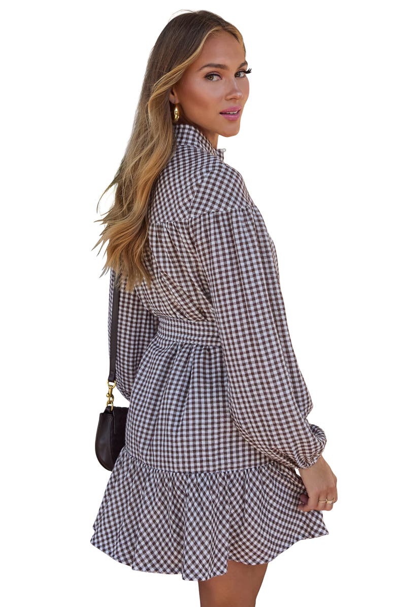 VICI Collection Sweet Autumn Plaid Belted Long Sleeve Mini Shirtdress, Alternate, color, 