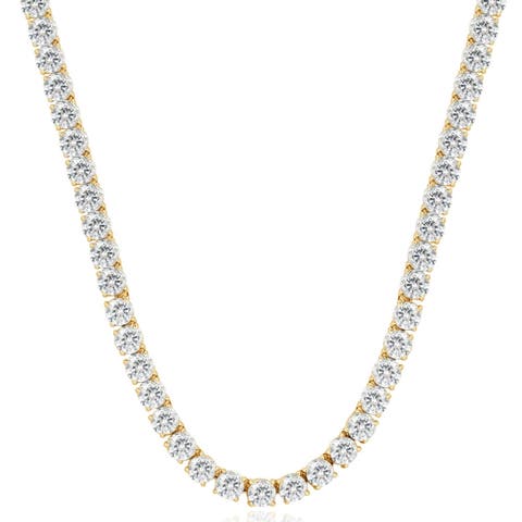 38Ct Diamond Tennis Necklace 16.5" in 14k or Gold Lab Grown