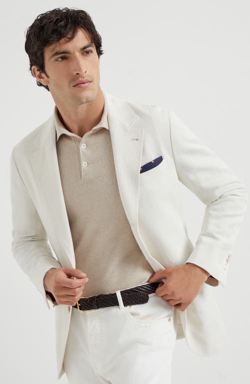 Brunello Cucinelli Cashmere Long-sleeve Polo Sweater In Neutral