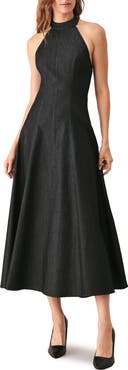 FREEMARKET Halter Neck Denim Midi Dress