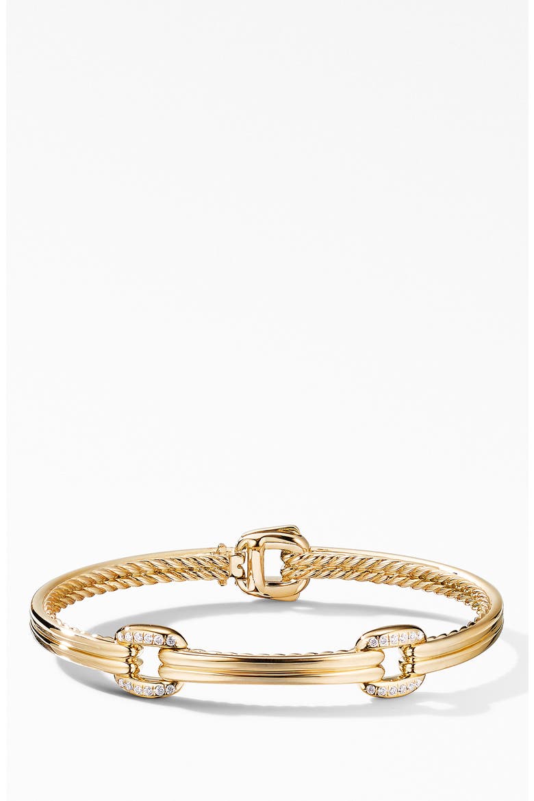 Thoroughbred® Double Link Bracelet in 18K Yellow Gold with Diamonds, Main, color, YELLOW GOLD/ DIAMOND