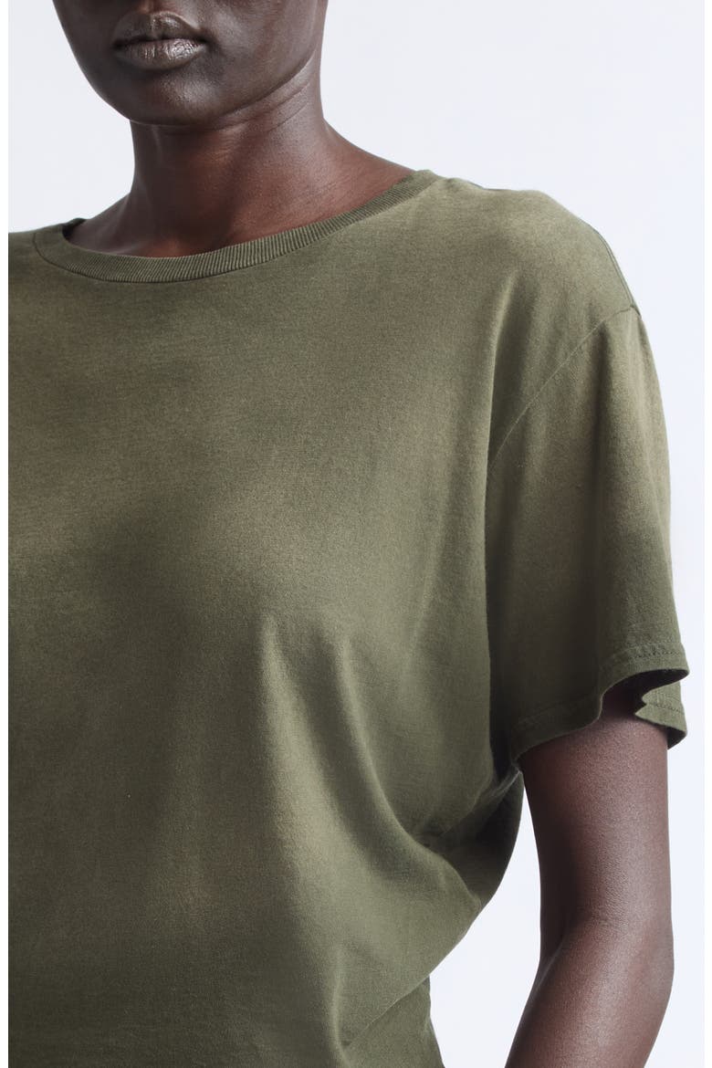 Tight Waist Cotton & Cashmere T-Shirt, Alternate, color, WASHED OLIVE GREEN