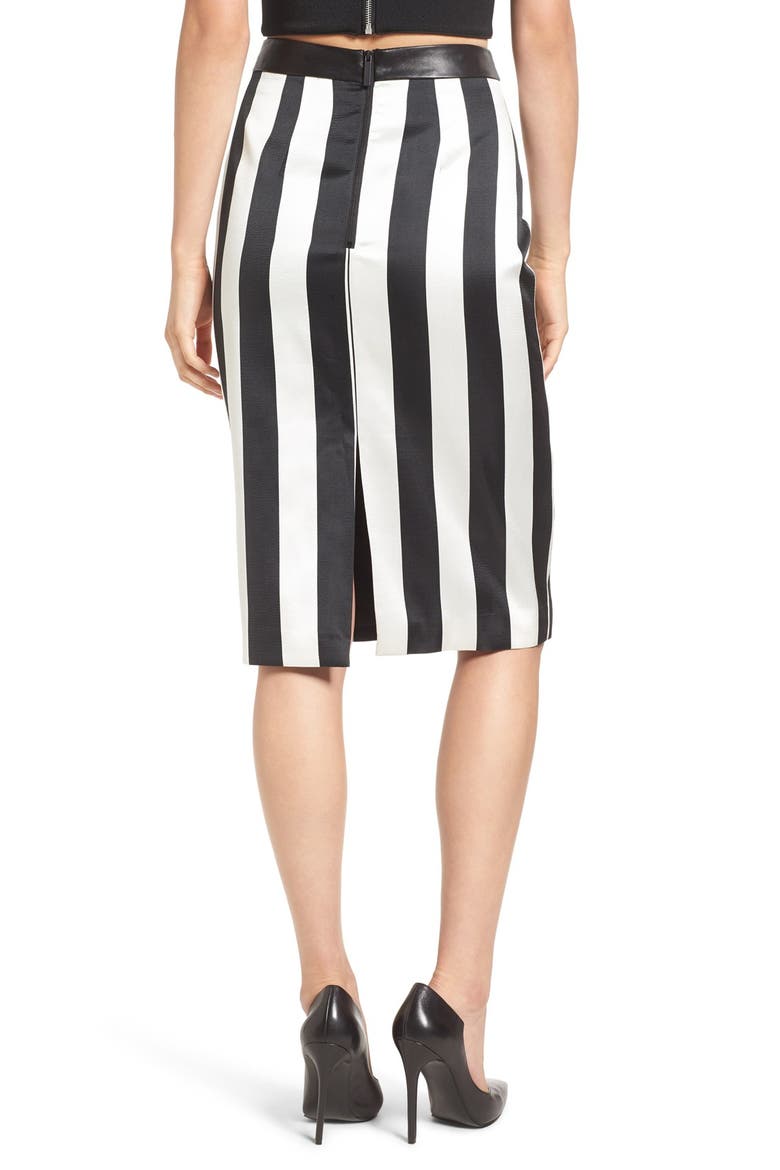 Stripe Pencil Skirt, Alternate, color, WHITE/ BLACK