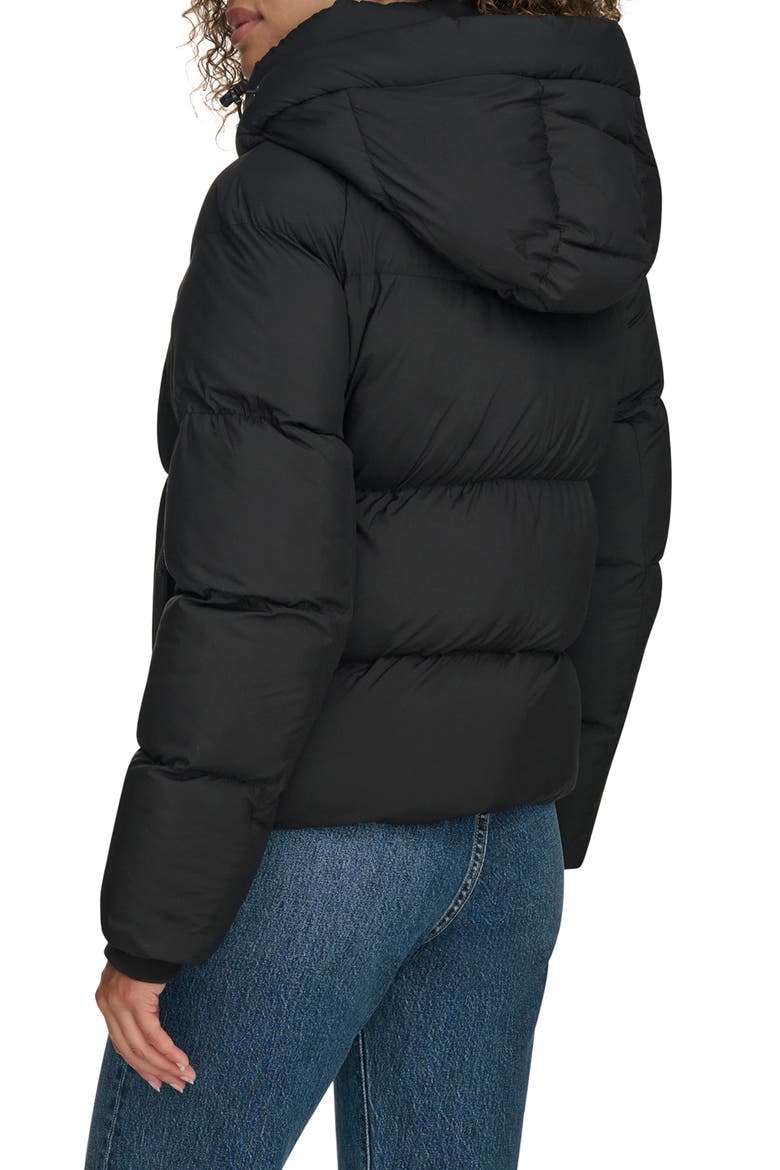 Hooded Quilted Puffer Jacket, Alternate, color, BLACK