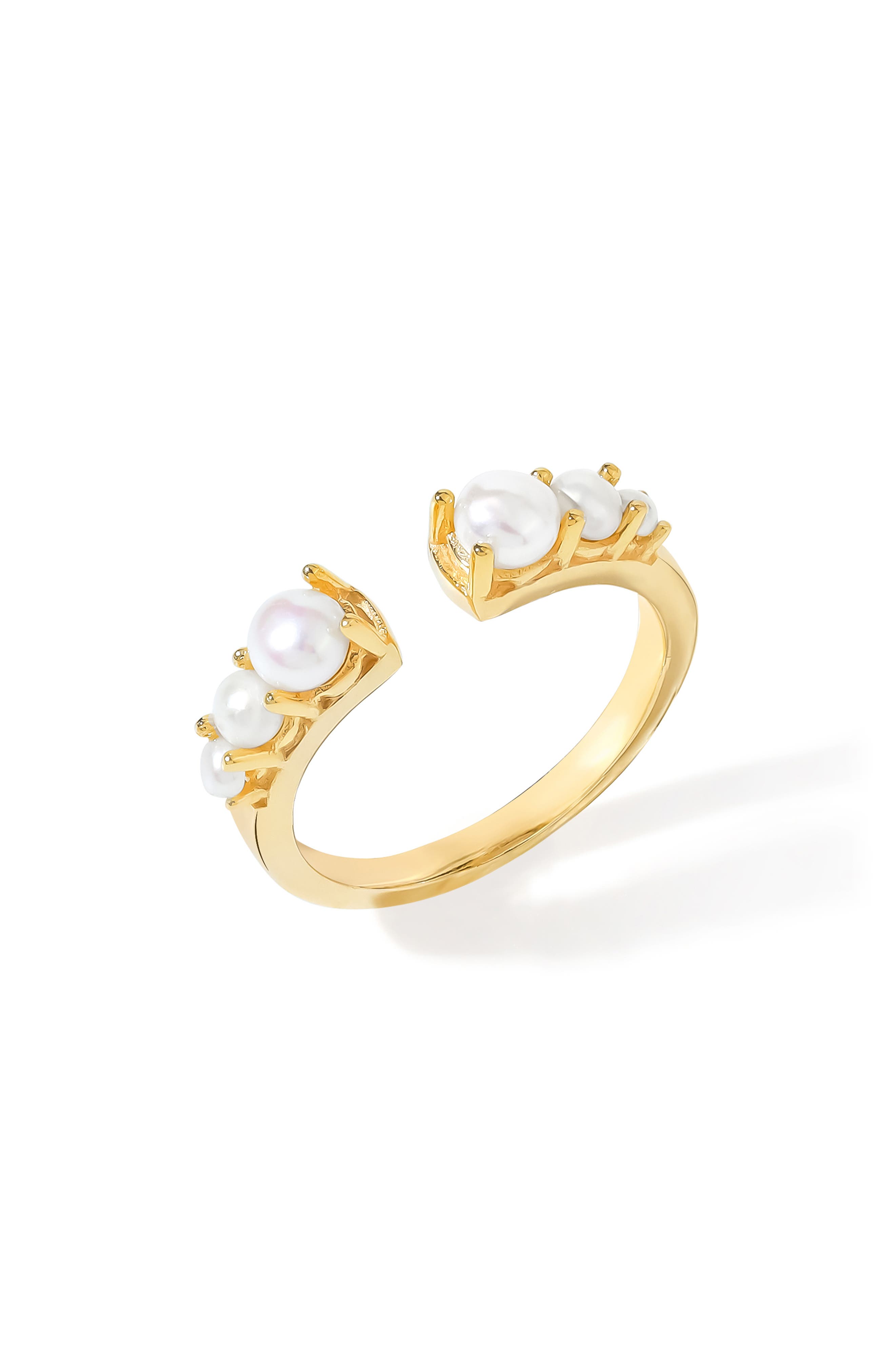 YS GEMS Cultured Pearl Split Shank Ring