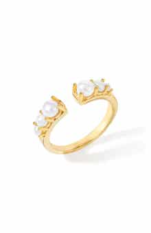 YS GEMS Cultured Pearl Split Shank Ring