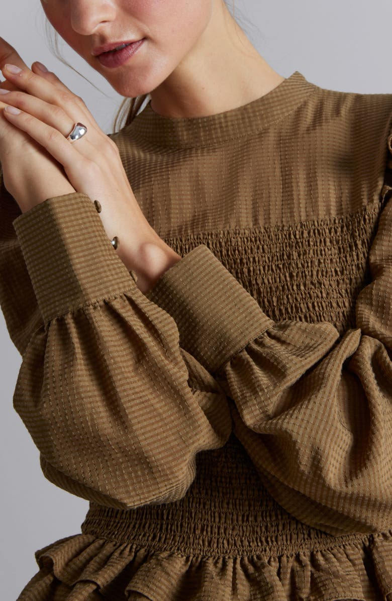 & Other Stories Floral Smocked Peplum Top, Alternate, color, 