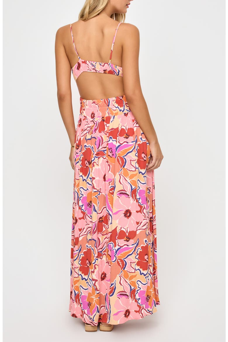 Tala Shirred Waist Cover-Up Maxi Sundress, Alternate, color, LOST IN THE BLOOMS