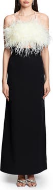 Ghrail Greenwich Feather Bodice Crepe Gown