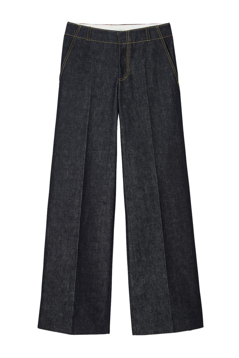 Wide-leg jeans, Alternate, color, Raw-denim
