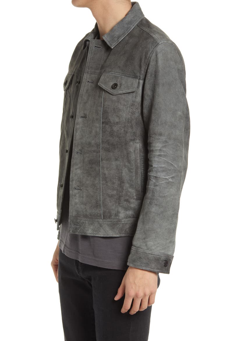 Andrew Suede Trucker Jacket, Alternate, color, SEAL GREY