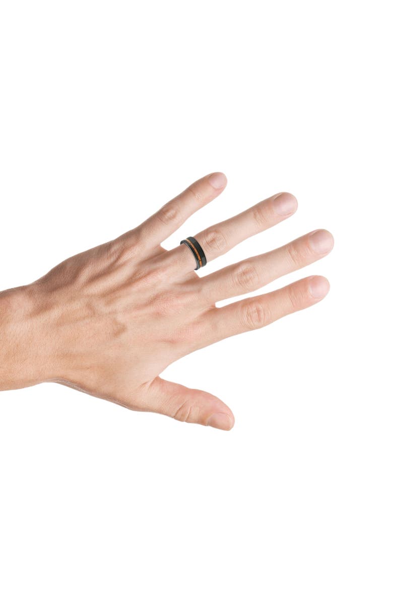 Bliss Diamond Men's Brushed Tungsten & Genuine Wood 8mm Ring Wedding Band, Alternate, color, 