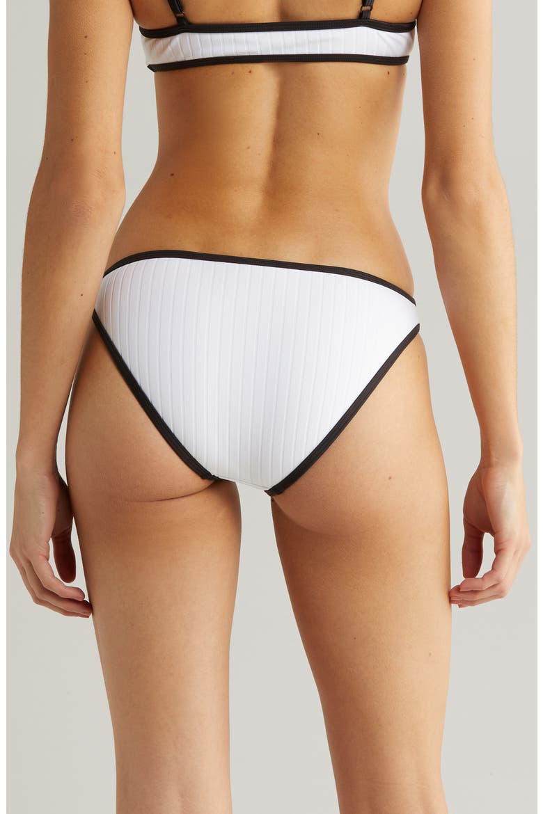 The Rachel Contrast Rib Bikini Bottoms, Alternate, color, MARSHMALLOW