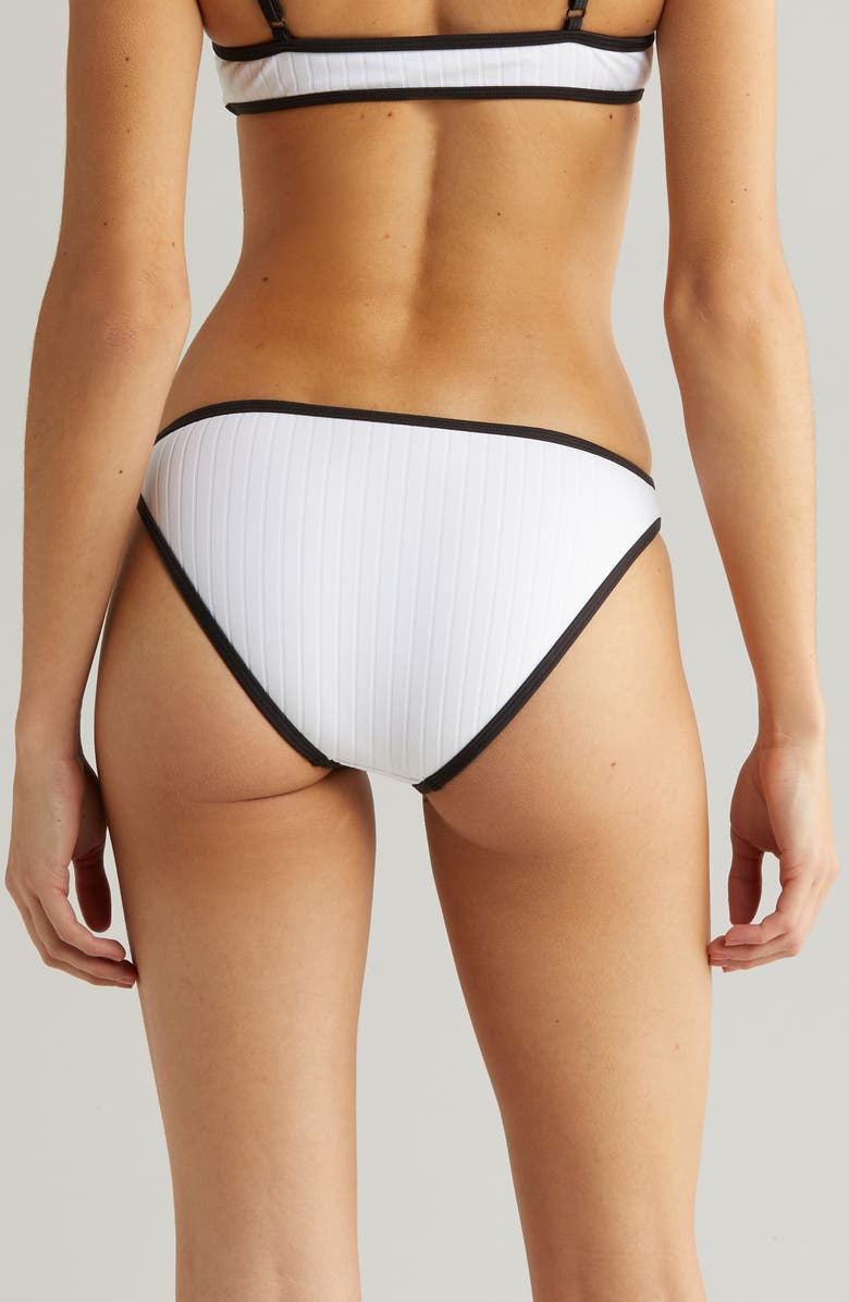 Solid & Striped The Rachel Contrast Rib Bikini Bottoms, Alternate, color, Marshmallow