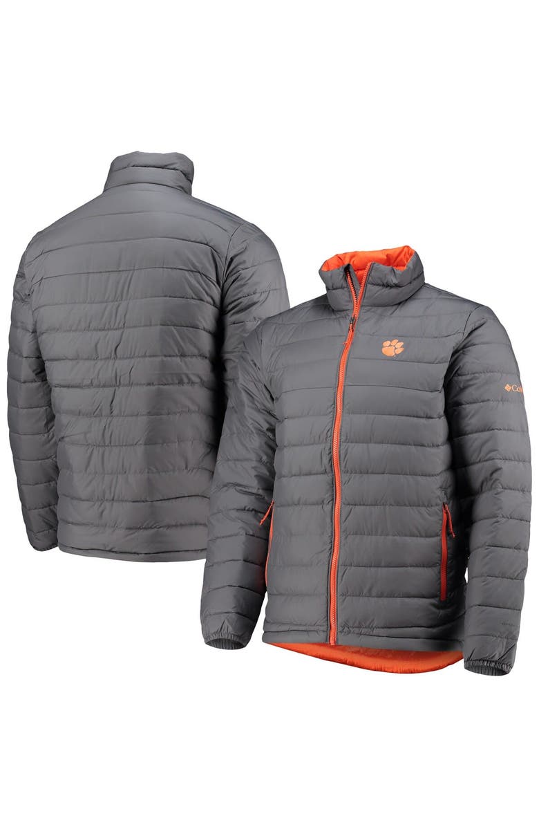 Columbia Men's Columbia Gray Clemson Tigers Powder Lite Omni-Heat Reflective Full-Zip Jacket, Main, color, 