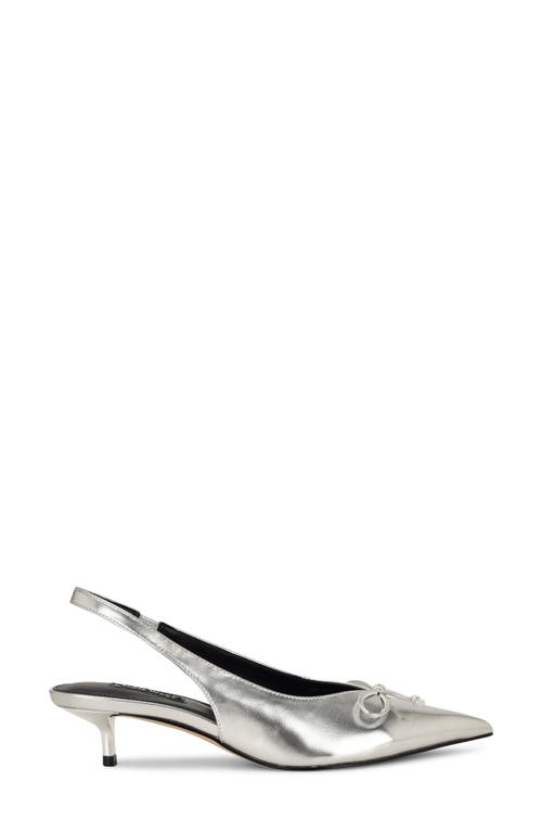 Nine West Evaa Slingback Pointed Toe Kitten Heel Pump In Pink