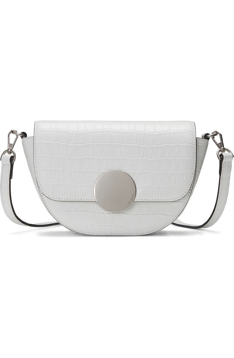 Oryany Lottie Croc Embossed Crossbody Bag, Main, color, Off White