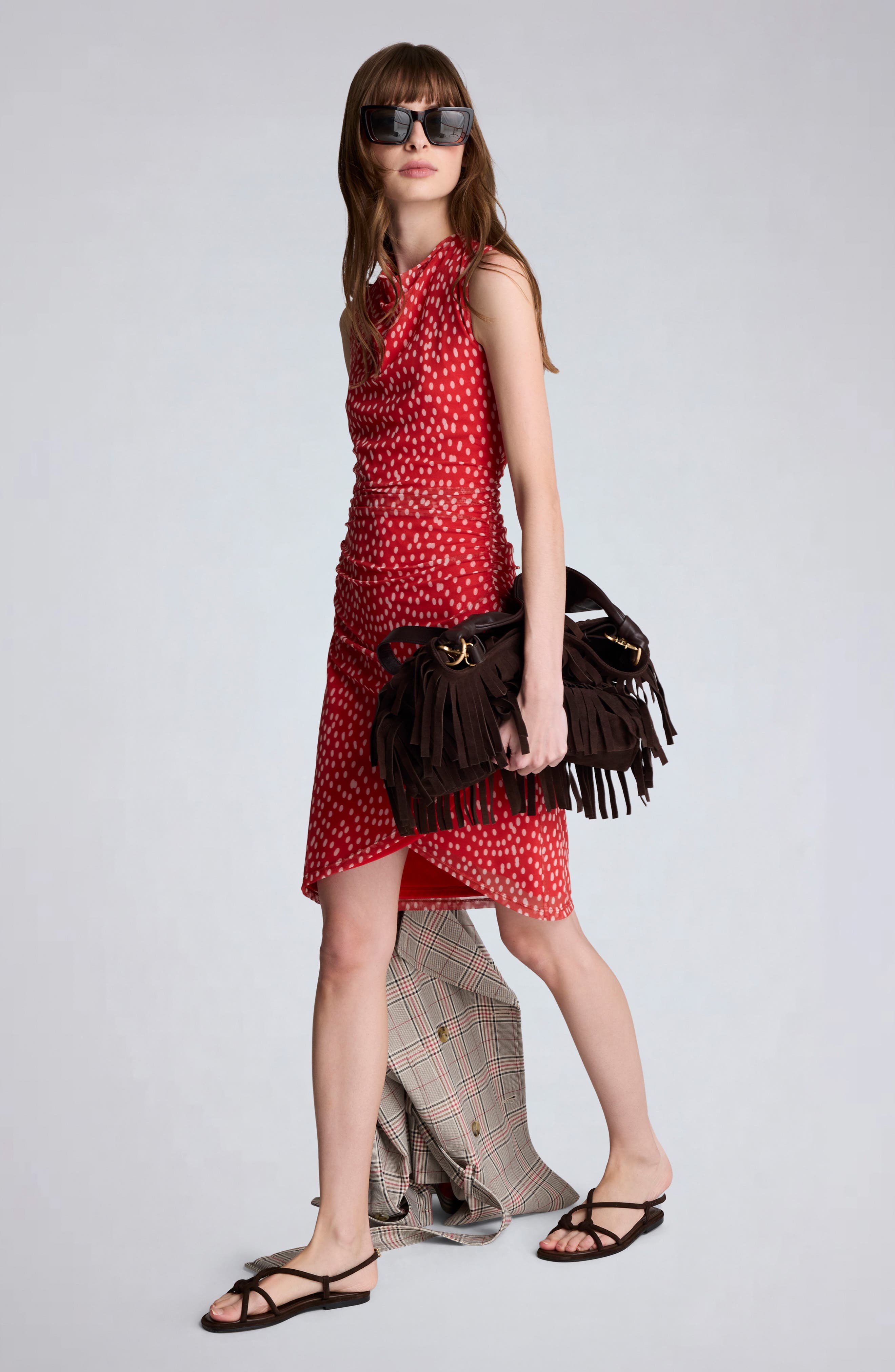 Polka Dot Sleeveless Mesh Minidress - image 2