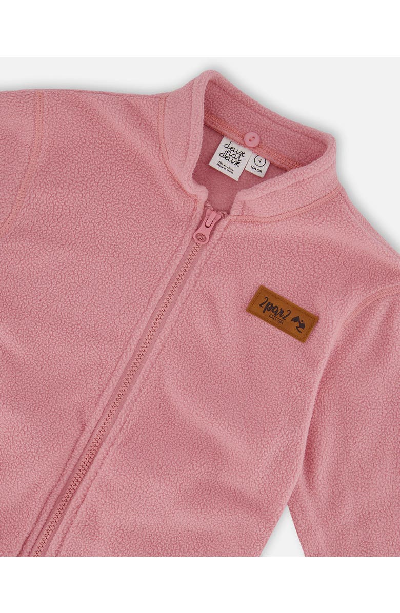 Deux par Deux Baby Girl's 3-In-1 Mid-Season Outerwear Set With Printed Jacket Pink, Black, And Flowers, Alternate, color,