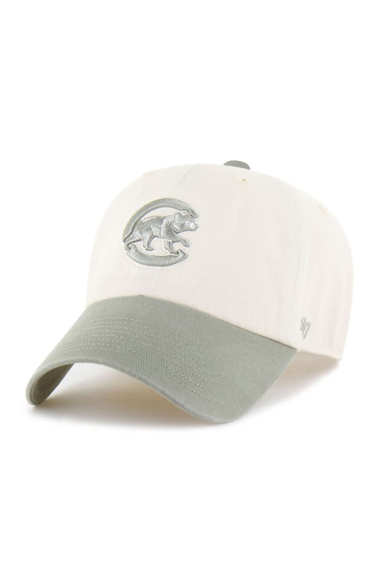 '47 Men's '47  Natural/Olive Chicago Cubs Two-Tone Fashion Clean Up Adjustable Hat, Main, color, Natural