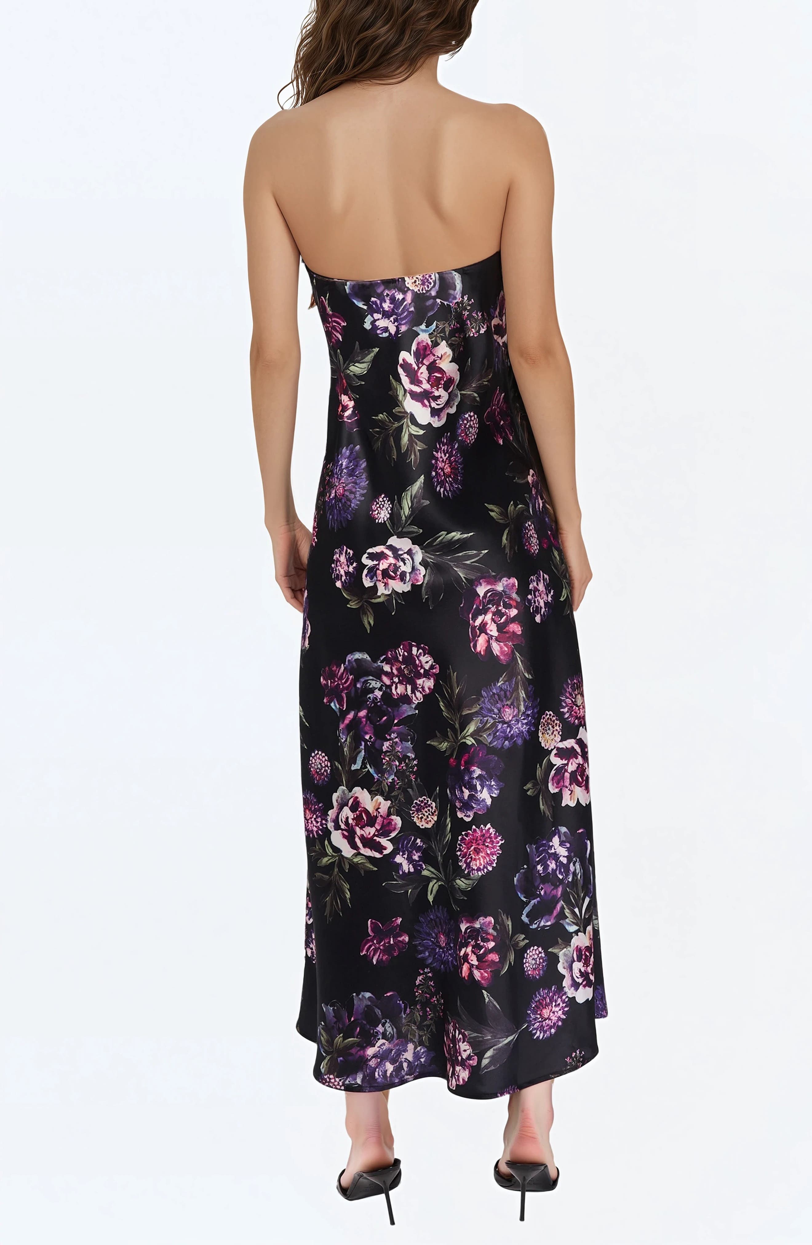 Noelle Strapless Satin Dress - image 2