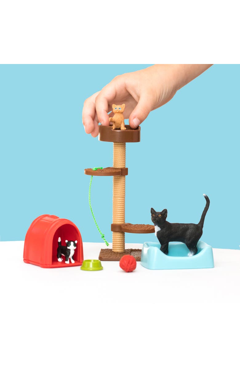Schleich Farm World Playtime For Cute Cats, Animal Figure Playset, Kids, Alternate, color, Multicolored
