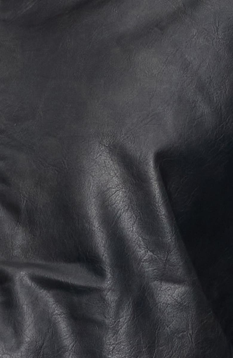 LIONESS Nirvana Faux Leather Bomber Jacket, Alternate, color, Onyx