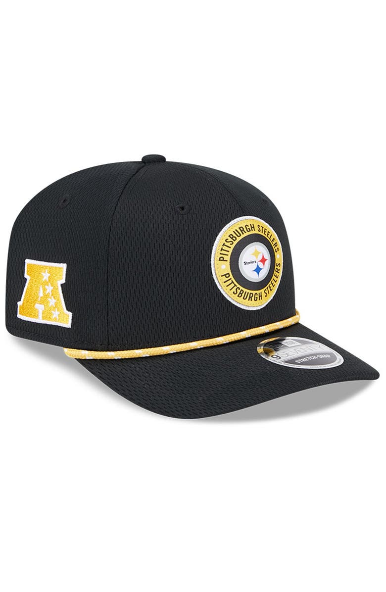 New Era Men's New Era Black Pittsburgh Steelers 2024 Sideline 9SEVENTY Stretch-Snap Hat, Main, color, 