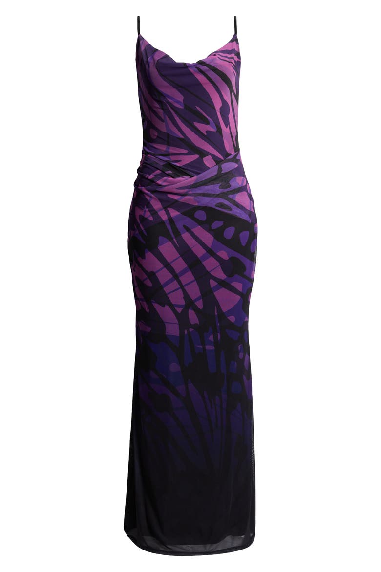 Gillian Ombré Asymmetric Slipdress, Alternate, color, BUTTERFLY OMBRE