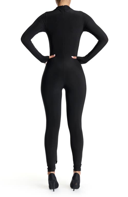 NAKED WARDROBE NAKED WARDROBE HOURGLASS TIE WAIST LONG SLEEVE JUMPSUIT