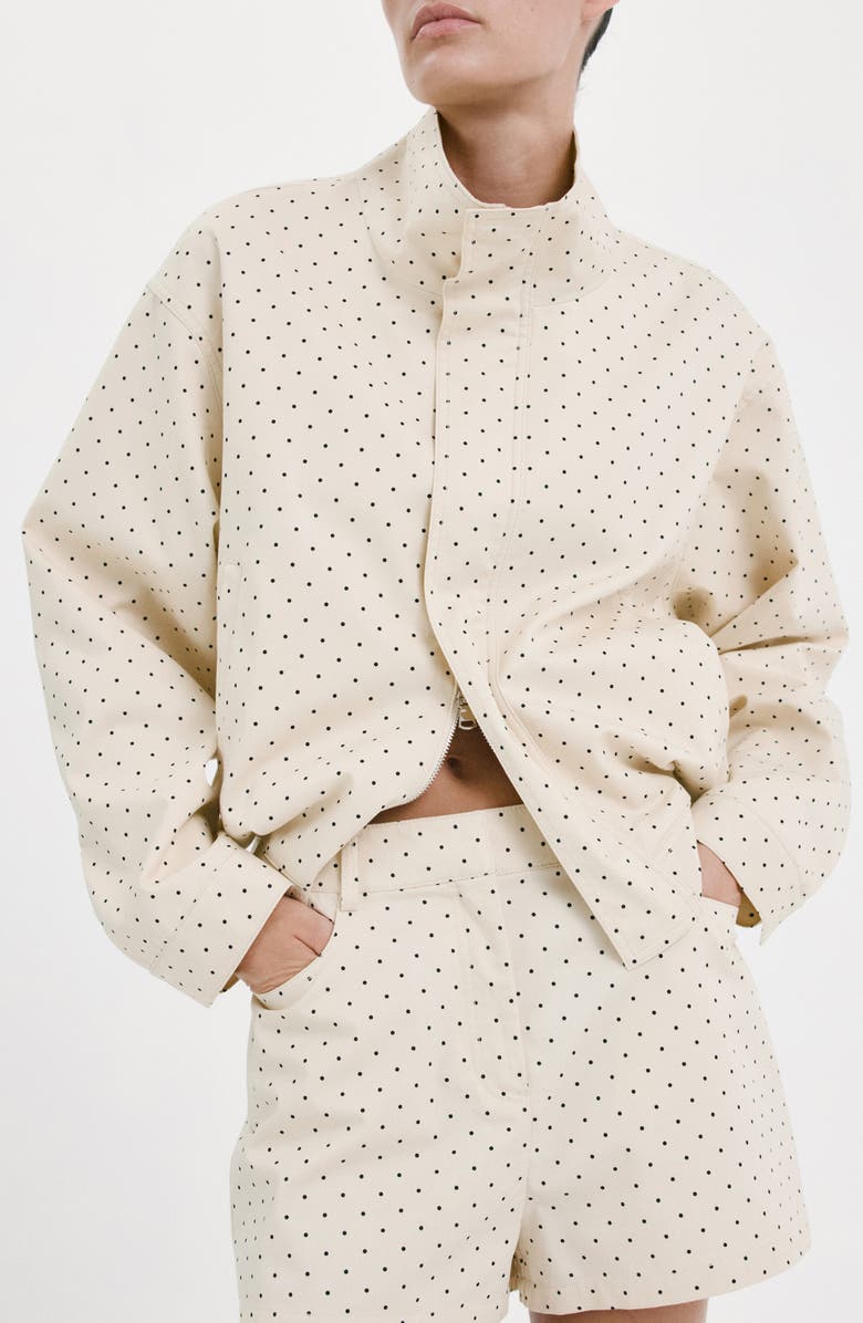 MANGO Chaqueta Dots Jacket, Main, color, Ecru