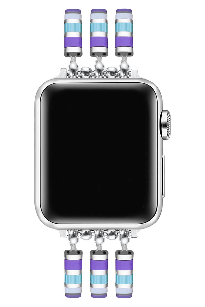Slim Bracelet Apple Watch® Watchband, Alternate, color, BLUE/ SILVER
