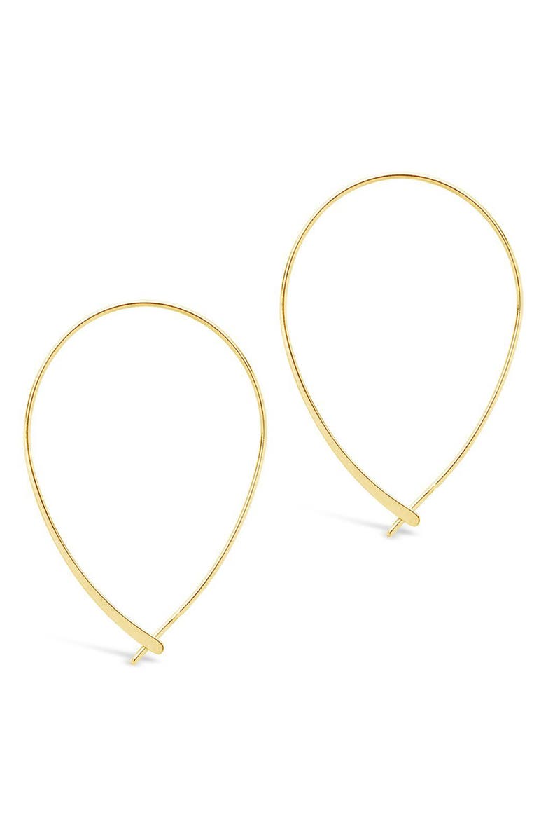 Sterling Forever Threader Hoop Earrings, Alternate, color, Gold