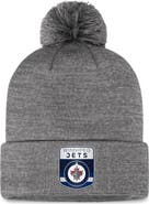 FANATICS Men's Fanatics Branded Gray Winnipeg Jets Authentic Pro Home Ice Cuffed Knit Hat with Pom