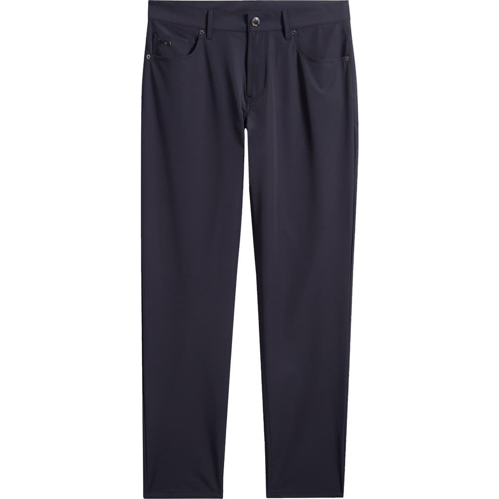 Emporio Armani Techno Five-pocket Pants In Solid Blue Navy