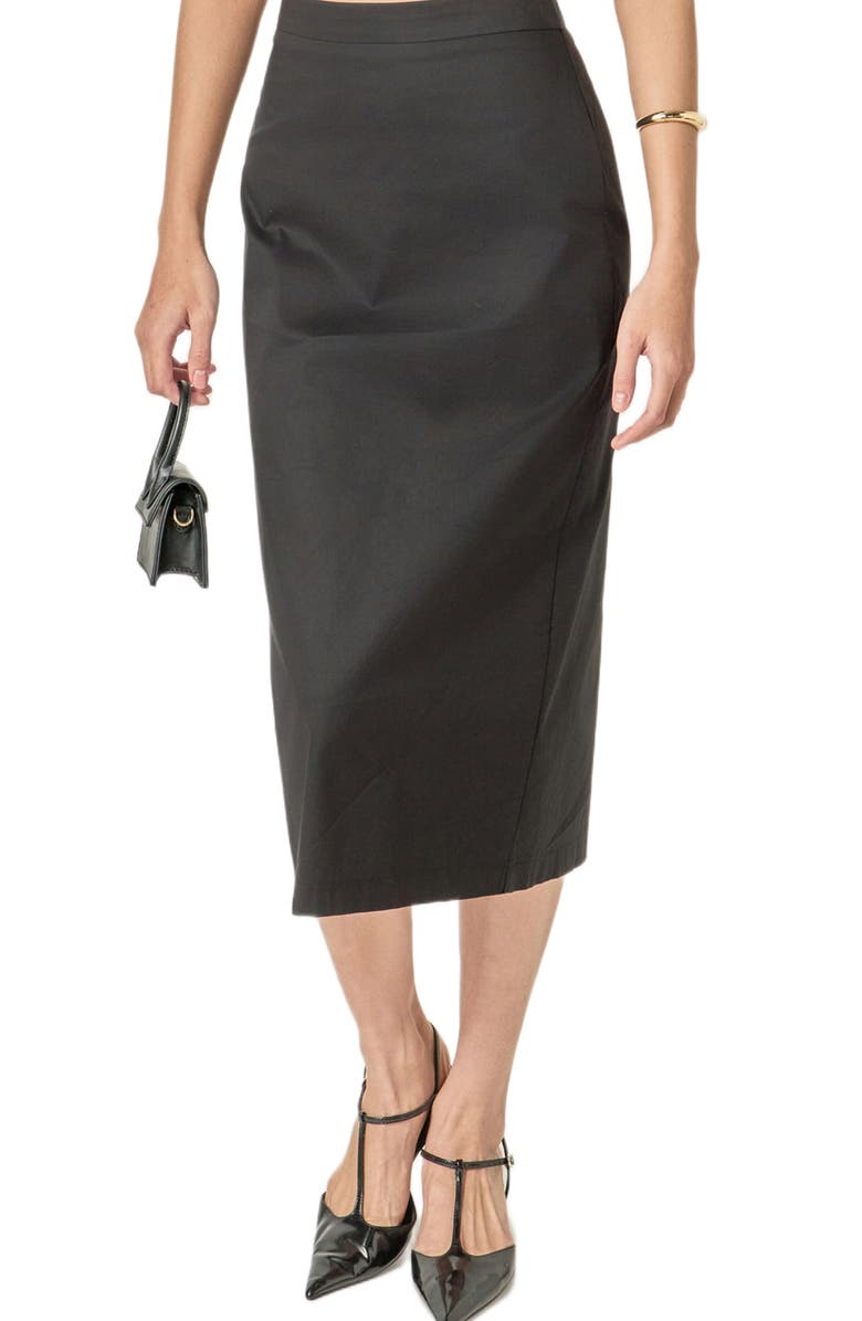 English Factory High Waist Column Midi Skirt, Main, color, 