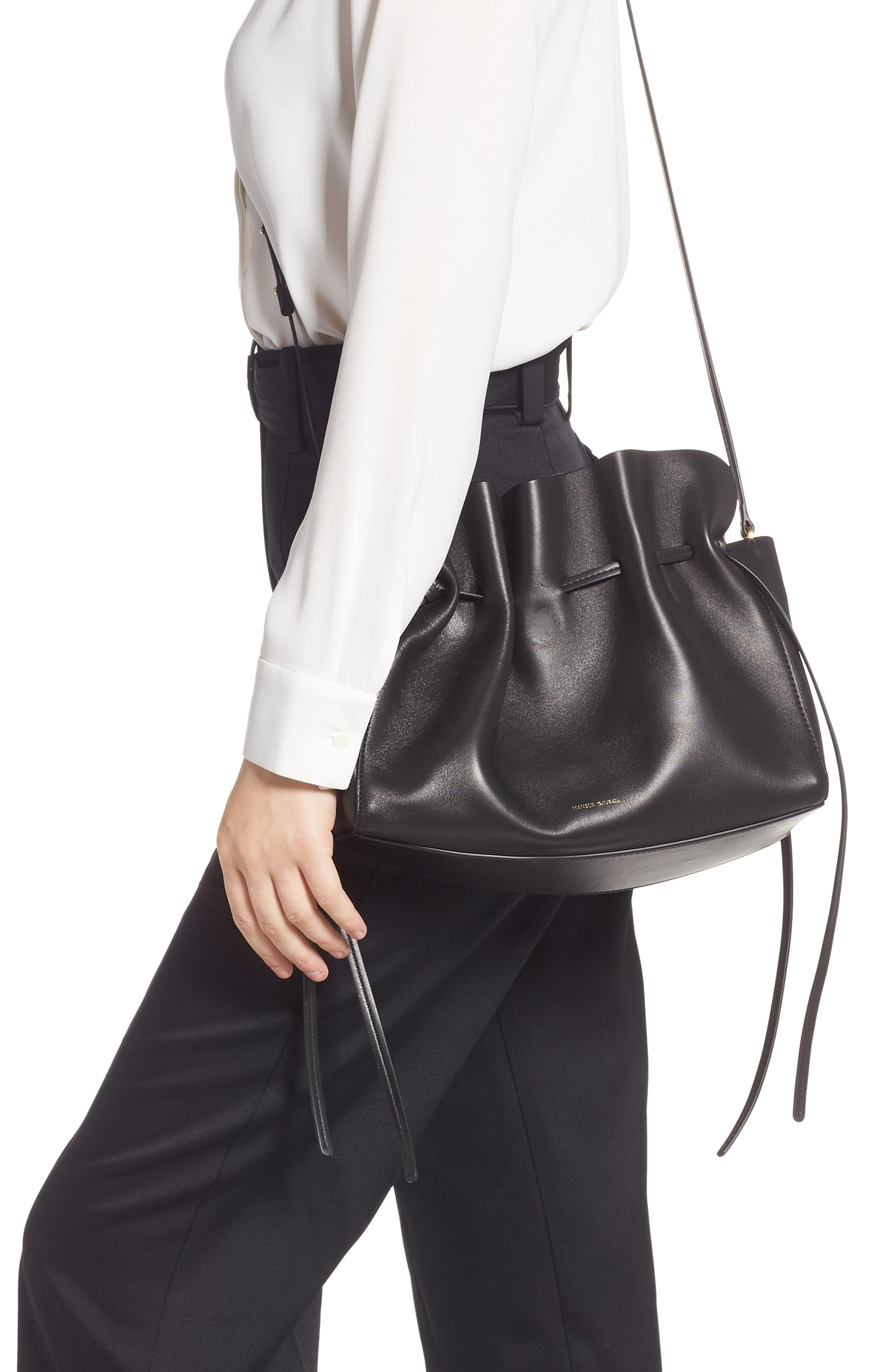 Mansur Gavriel Lambskin Leather Drawstring Bag, Alternate, color, 