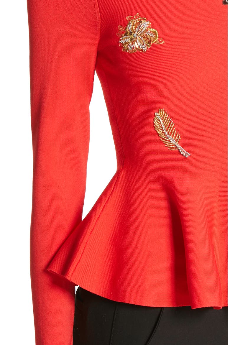 Tynna Embellished Sweater, Alternate, color, RED