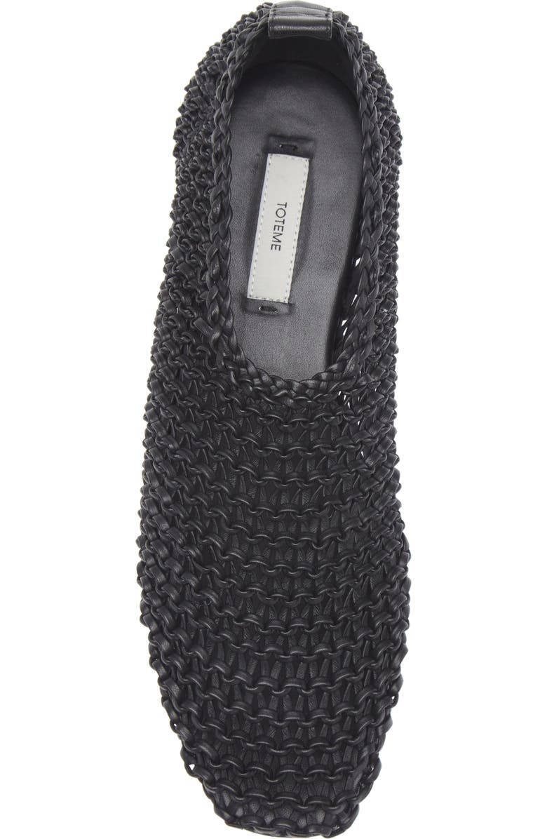 TOTEME Woven Leather Flat, Alternate, color, Black