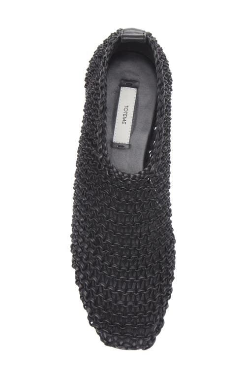 Totême Womens Black Woven-texture Leather Ballet Flats Eur 36 / 3 Uk In Black