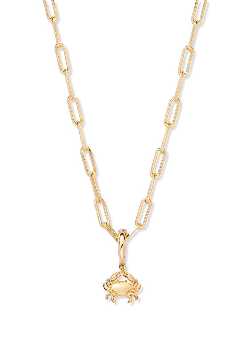 Aries Zodiac Charm Paperclip Necklace, Main, color, GOLD/ CANCER