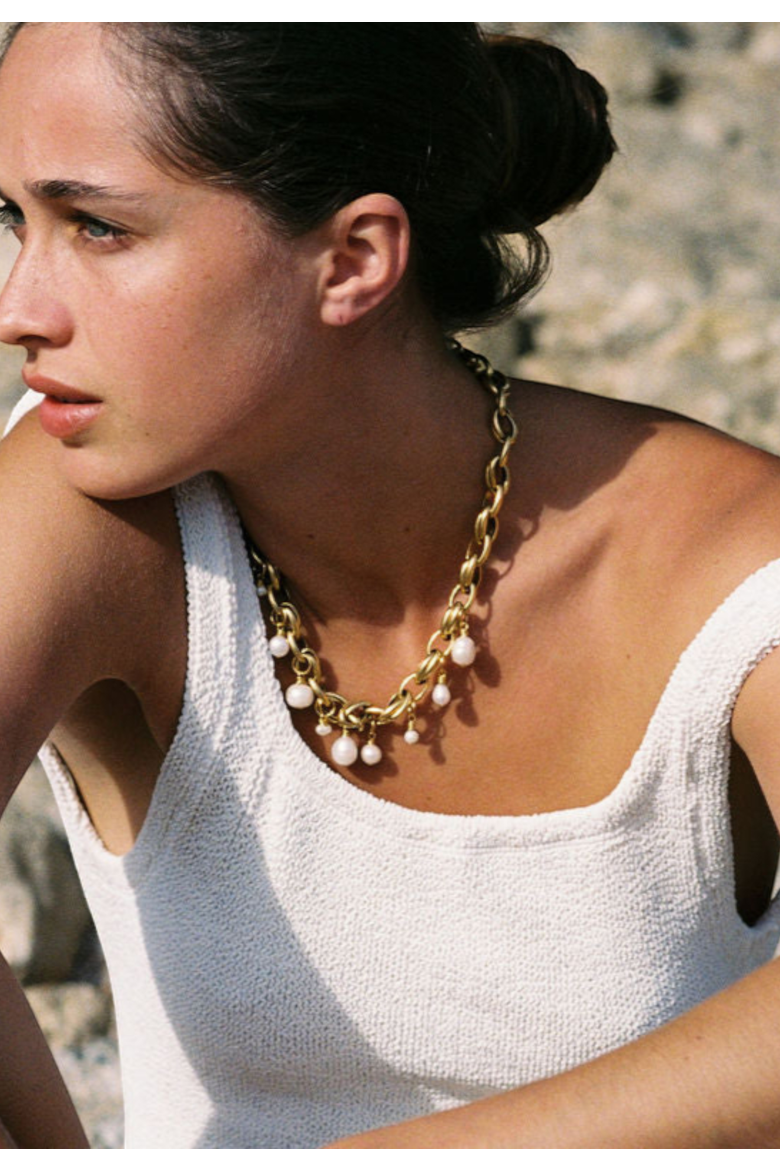 Bari Necklace, Main, color, Gold