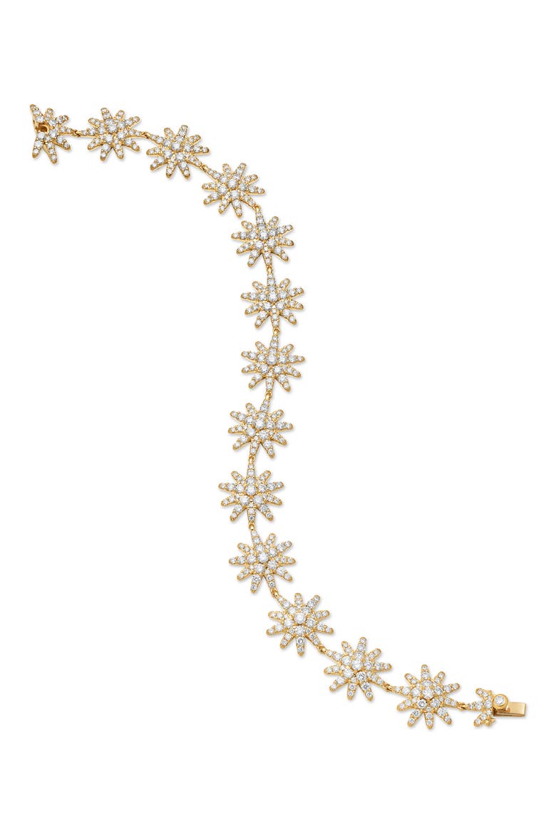Starburst Pavé Diamond Tennis Bracelet, Alternate, color, GOLD