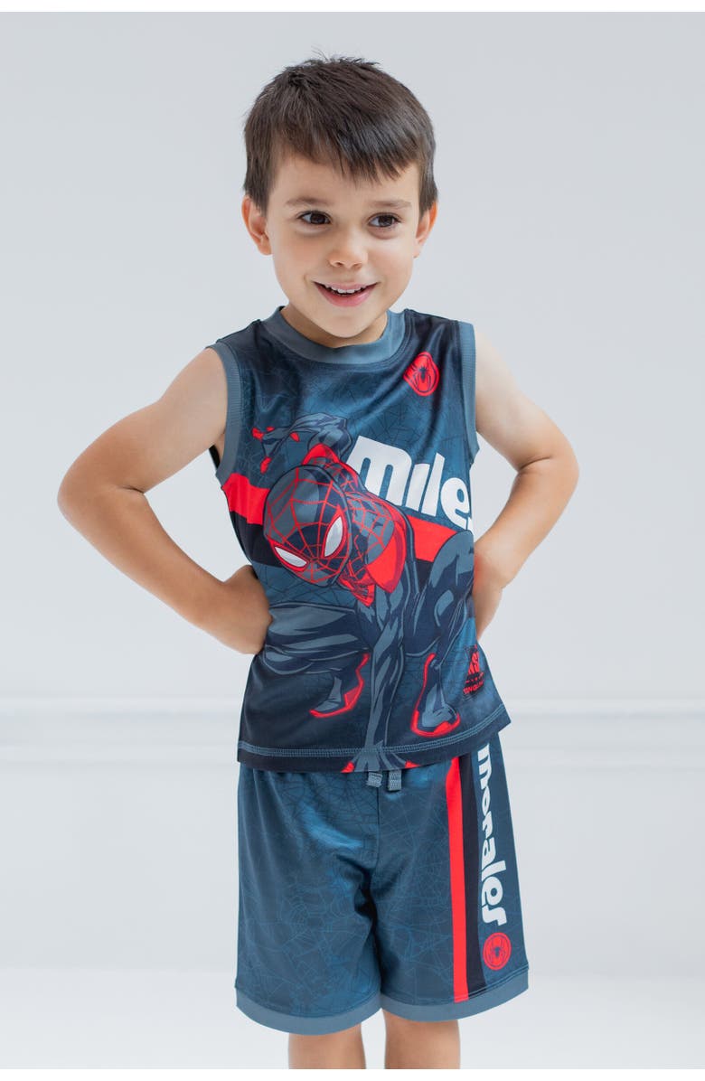 Marvel Spider-Man Athletic Tank Top & Shorts Set, Alternate, color, Spider-Man Miles Morales Black