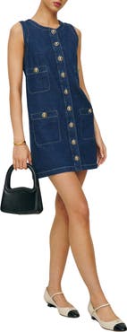 Reformation Tropez Sleeveless Denim Minidress