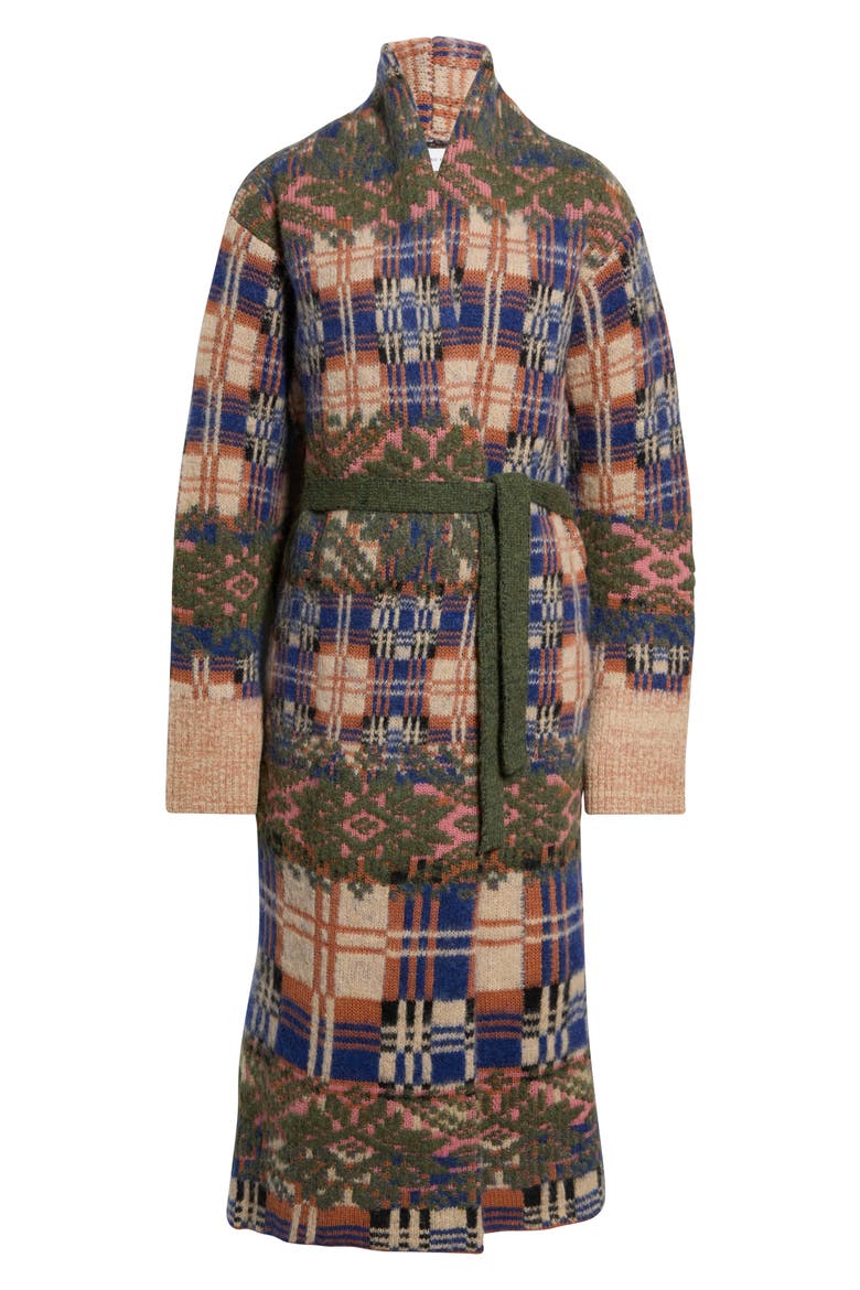 Telos Wool & Alpaca Blend Jacquard Cardigan, Alternate, color, ECRU