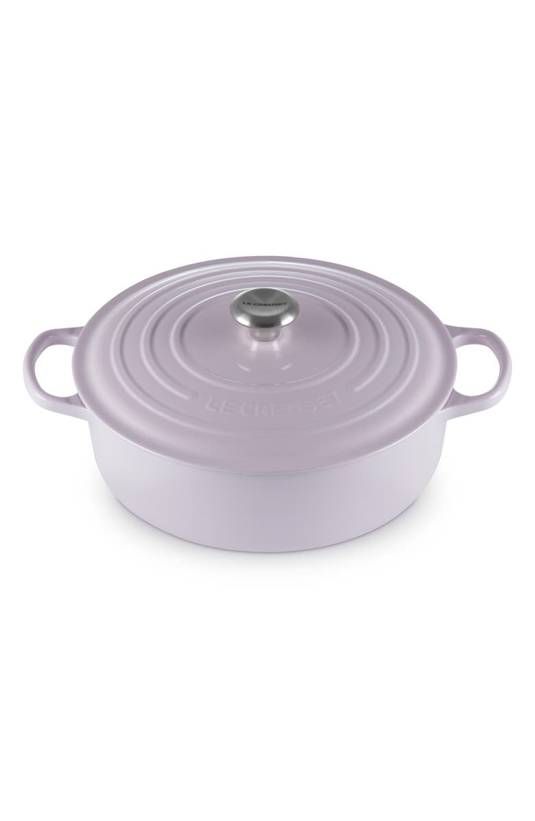 Le Creuset Signature 6 3/4-Quart Round Wide French/Dutch Oven, Main, color, Shallot