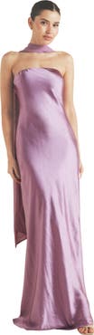 Six Stories Bandeau Satin Bridesmaid Dress