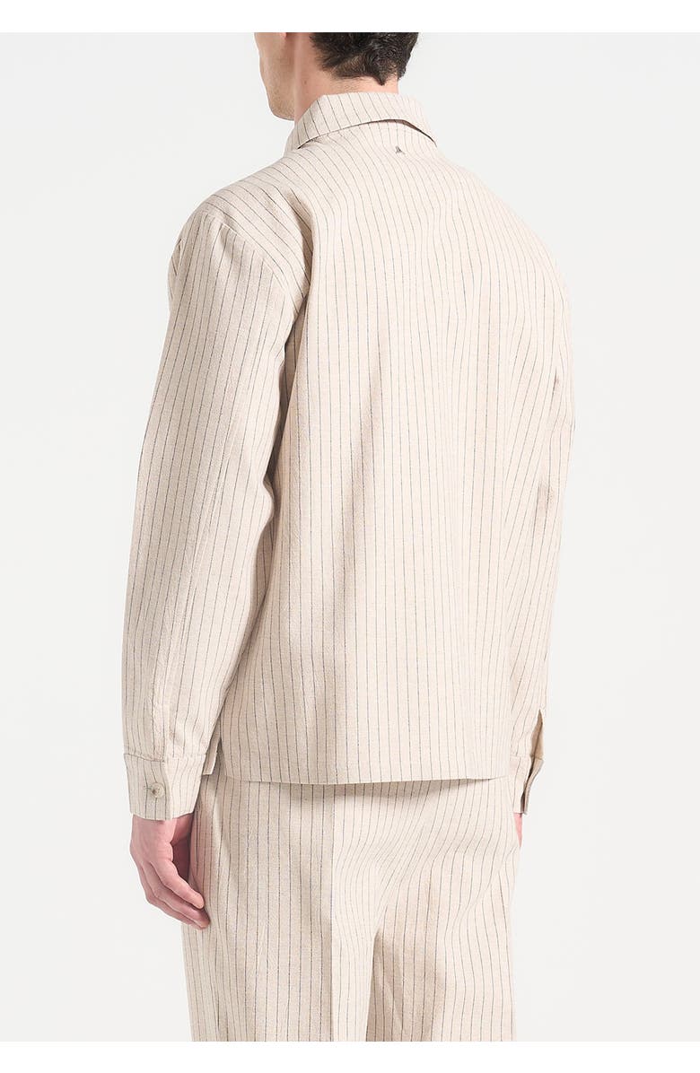 Manière De Voir Leo Pinstripe Overshirt, Alternate, color, Beige